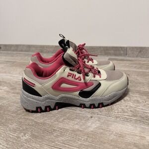 Fila Women's‎ Tan/Pink/Black Reminder Athletic Trail Shoes Size 11
